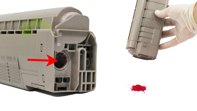 Odpadní zásobník na toneru v tiskárně OKI C612
