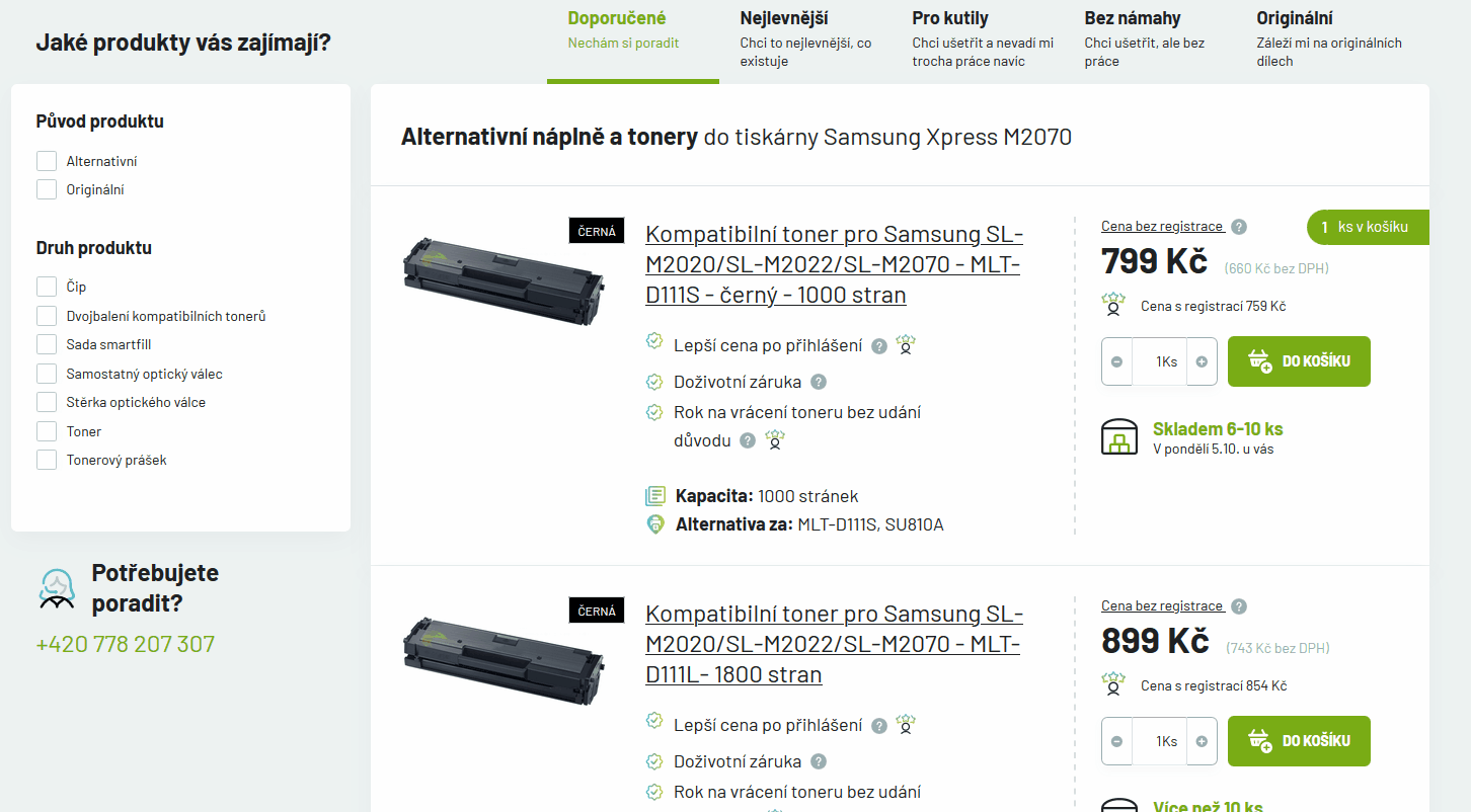 Registrace jedním klikem