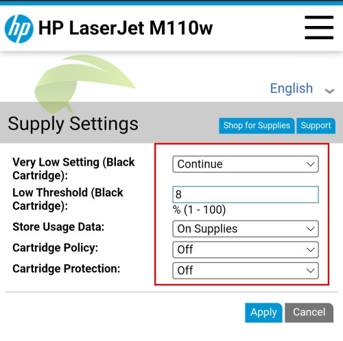 Nastavení tiskárny pro použití toneru W1420A bez čipu