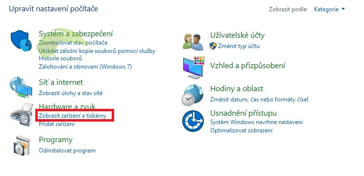 Nastavení změníte v systému windows v ovladacích panelech