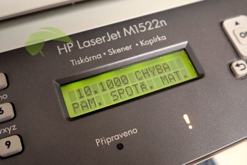 Chyba paměti spotřebního materiálu