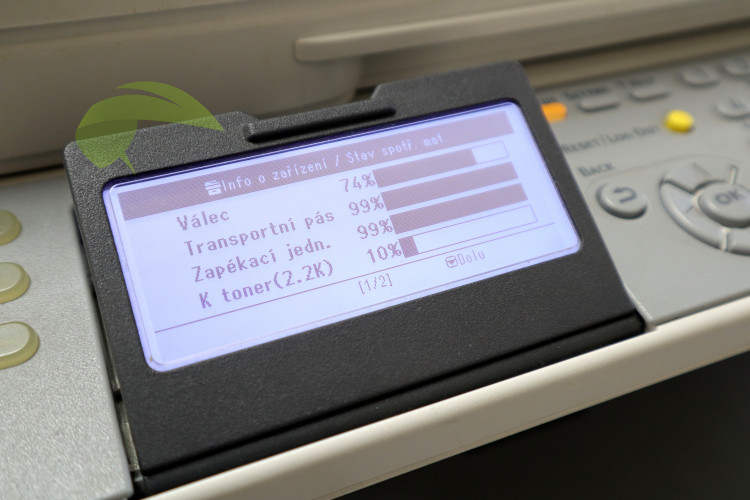 Stav spotřebního materiálu v tiskárně OKI
