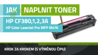 Návod k plnění tonerů HP Color LaserJet Pro MFP M476