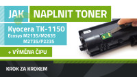 Návod k plnění toneru Kyocera TK-1150, ECOSYS M2135/M2635/M2735/P2235
