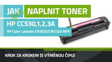 Návod k plnění tonerů HP CC530A (304A), HP Color LaserJet CP2025/CM2320 MFP