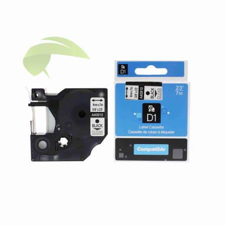 Kompatibilní páska pro Dymo 40910 / S0720670, 9mm x 7m, černý tisk / průhledný podklad