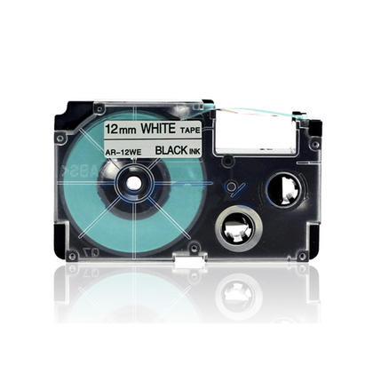Kompatibilní páska pro Casio XR-12WE, 12mm x 8m černý tisk / bílý podklad