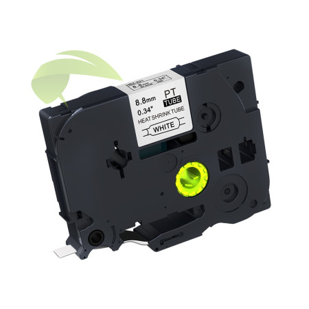 Kompatibilní páska pro Brother HSe-221, 8,8mm x 1,5m, černý tisk / bílý podklad