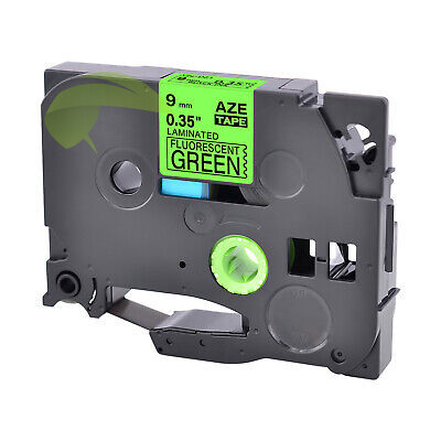 Kompatibilní páska pro Brother TZe-D21, signální 9mm × 5m, černý tisk/svítivě zelený podklad