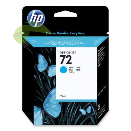 HP C9398A, HP 72 originální náplň cyan, DesignJet T795/T610/T620/T770