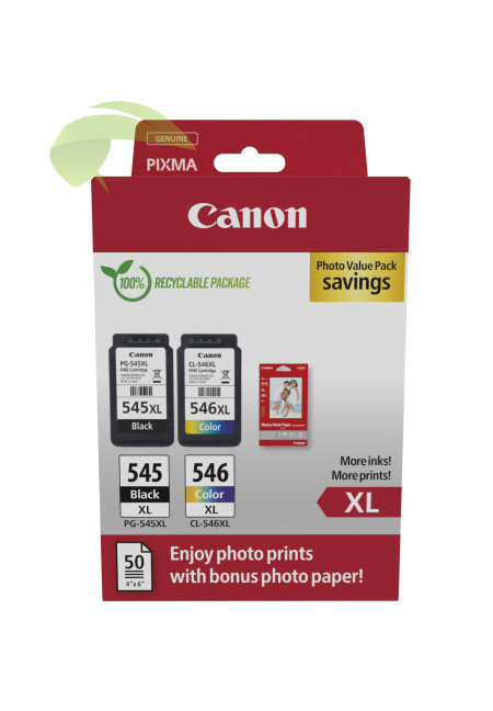 Canon PG-545XL/CL-546XL, originální multipack XL, Pixma TS3150/MG3050/MG2550