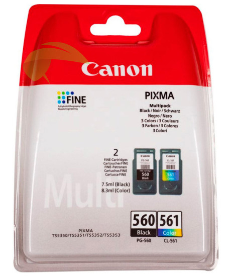 Canon PG-560/CL-561 originální černá a tříbarevná náplň, PIXMA TS5350/TS5351/TS5352/TS5353