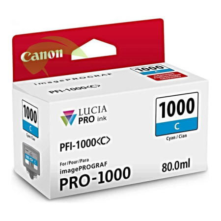 Inkoustová náplň Canon PFI-1000 C, 0547C001 cyan originální, imagePROGRAF PRO-1000