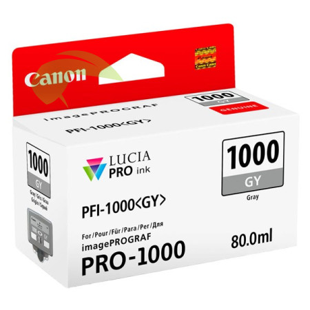 Inkoustová náplň Canon PFI-1000 GY, 0552C001 šedá originální, imagePROGRAF PRO-1000