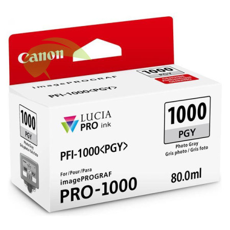 Inkoustová náplň Canon PFI-1000 PGY, 0553C001 foto šedá originální, imagePROGRAF PRO-1000