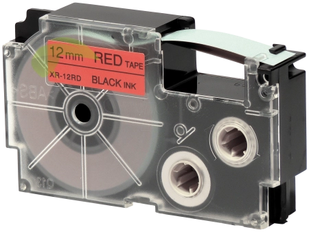 Kompatibilní páska pro Casio XR-12RD, 12mm x 8m černý tisk / červený podklad