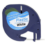 Kompatibilní páska pro Dymo 59422 LetraTag, 12mm x 4m, černý tisk / bílý podklad