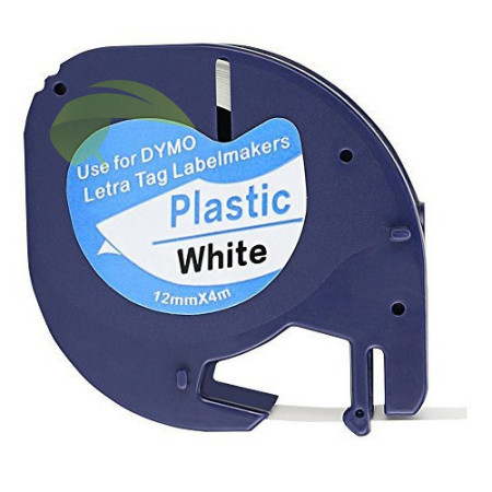 Kompatibilní páska pro Dymo 59422 LetraTag, 12mm x 4m, černý tisk / bílý podklad
