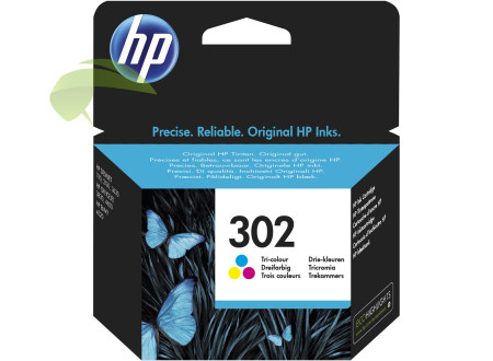 HP F6U65AE, HP 302 originální náplň tříbarevná, DeskJet 1110/2130/3630 OfficeJet 3830/4650 ENVY 4520