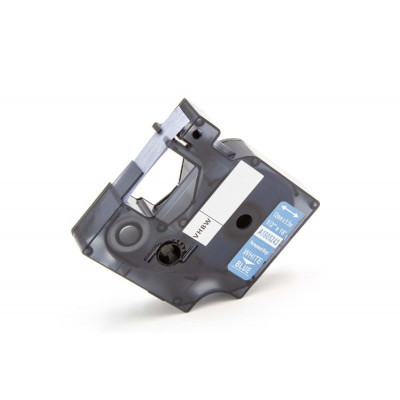 Kompatibilní páska pro Dymo Rhino 1805243, 12mm×5,5m bílý tisk/modrý podklad, vinyl