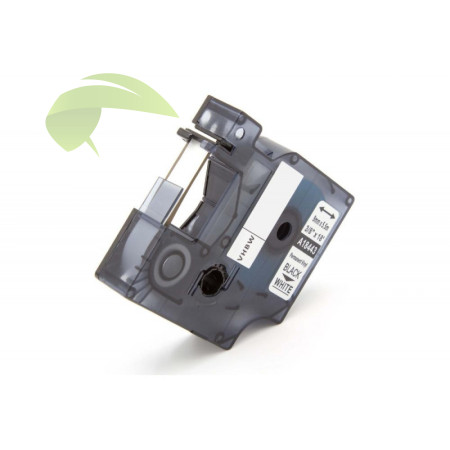 Kompatibilní páska pro Dymo Rhino 18443/S0718580, 9mm×5,5m černý tisk/bílý podklad, vinyl
