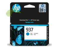 HP 4S6W2NE, HP 937 originální náplň cyan, OfficeJet Pro 9110b/9120b/9120e/9125e/9130b/9720e