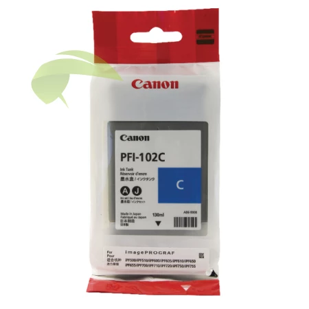Inkoustová náplň Canon PFI-102C, 0896B001 cyan originální, LP17/LP24/iPF500/iPF510/iPF600/iPF605/iPF