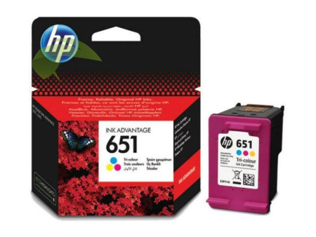 HP C2P11AE, HP 651 originální náplň tříbarevná, Deskjet Ink Advantage 5575/5645/Officejet 202