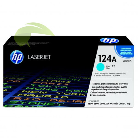 Toner HP Q6001A, 124A originální cyan, HP Color LaserJet 1600/2600n/2605