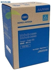 Konica Minolta TNP79C, TNP-79C, AAJW450 originální azurový toner, bizhub C3350i/C4050i