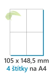 Samolepící štítky na balíky A4 (4/A4, 105×148,5mm) - adresní štítky - 100 ks