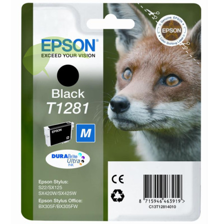 Epson T1281 originální náplň černá, Stylus Office BX305F, Stylus S22/SX125