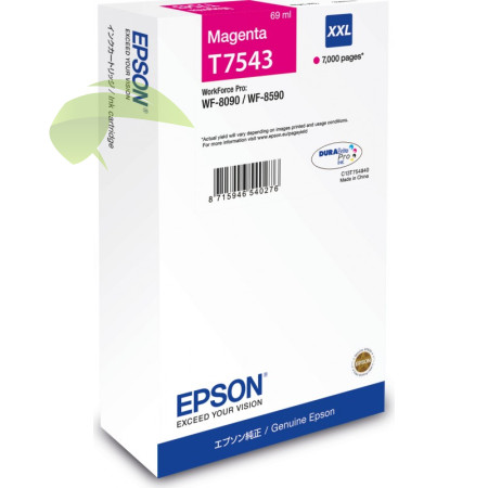 Epson T7543 (XXL) originální náplň magenta, WorkForce Pro WF-8090/8590