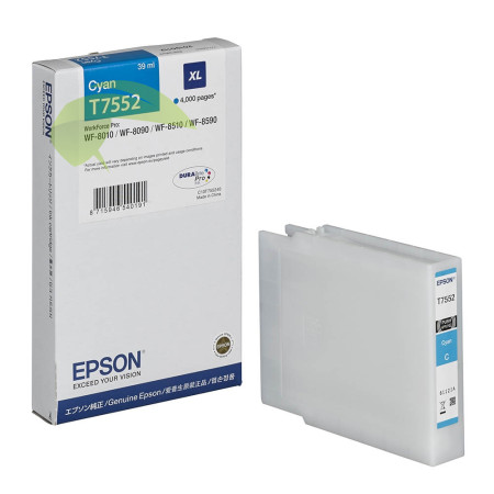 Epson T7552 (XL) originální náplň cyan, WorkForce Pro WF-8010/8090/8590