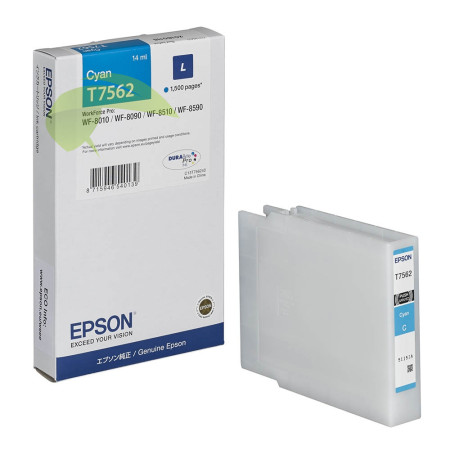 Epson T7562 (L) originální náplň cyan, WorkForce Pro WF-8010/8090/8590