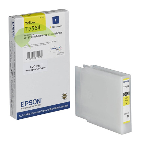 Epson T7564 (L) originální náplň žlutá, WorkForce Pro WF-8010/8090/8590