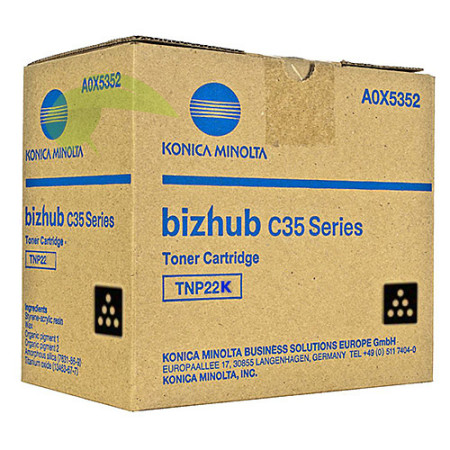 Toner Konica Minolta TNP-22K, A0X5152 originální černý, bizhub C35/C35P