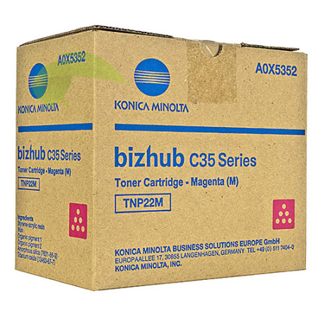 Toner Konica Minolta TNP-22M, A0X5352 originální magenta, bizhub C35/C35P
