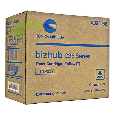 Toner Konica Minolta TNP-22Y, A0X5252 originální žlutý, bizhub C35/C35P