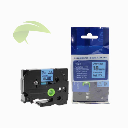 Kompatibilní páska pro Brother TZe-541, 18mm x 8m, černý tisk / modrý podklad