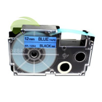 Kompatibilní páska pro Casio XR-12BU, 12mm x 8m černý tisk / modrý podklad