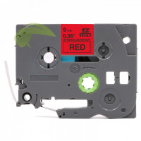 Kompatibilní páska pro Brother TZe-S421, 9mm × 8m, silně lepící, černý tisk / červený podklad