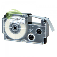 Kompatibilní páska pro Casio XR-12AX, 12mm × 8m černý tisk / průhledný podklad