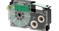 Kompatibilní páska pro Casio XR-12GN, 12mm x 8m černý tisk / zelený podklad