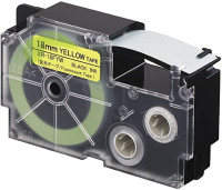 Kompatibilní páska pro Casio XR-18FYW - 18mm × 8m signální, černý tisk/svítivě žlutý podklad