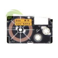Kompatibilní páska pro Casio XR-9FOE - 9mm × 8m signální, černý tisk / oranžový podklad