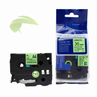 Kompatibilní páska pro Brother TZe-D61, 36mm x 8m, černý tisk/svítivě zelený podklad