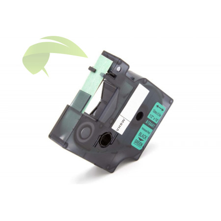 Kompatibilní páska pro Dymo Rhino 18441, 12mm×5,5m, černý tisk/zelený podklad, vinyl