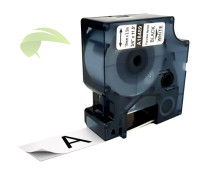 Kompatibilní páska pro Dymo Rhino 18489/S0718120, 19mm×3,5m černý tisk/bílý podklad, pružný nylon