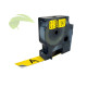 Kompatibilní páska pro Dymo Rhino 18490/S0718080, 12mm×3,5m černý tisk/žlutý podklad, pružný nylon